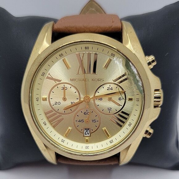 Michael Kors Bradshaw MK5605 Unisex Gold Stainless Steel Analog Dial Watch AM515 - Picture 1 of 11